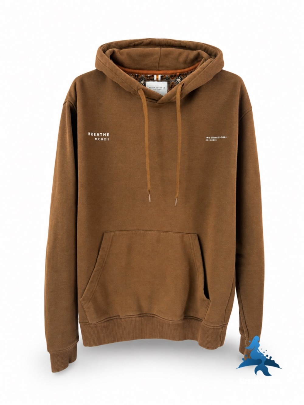 1326 Denim & Flower Breathe Pullover Hoodie – S – Brown